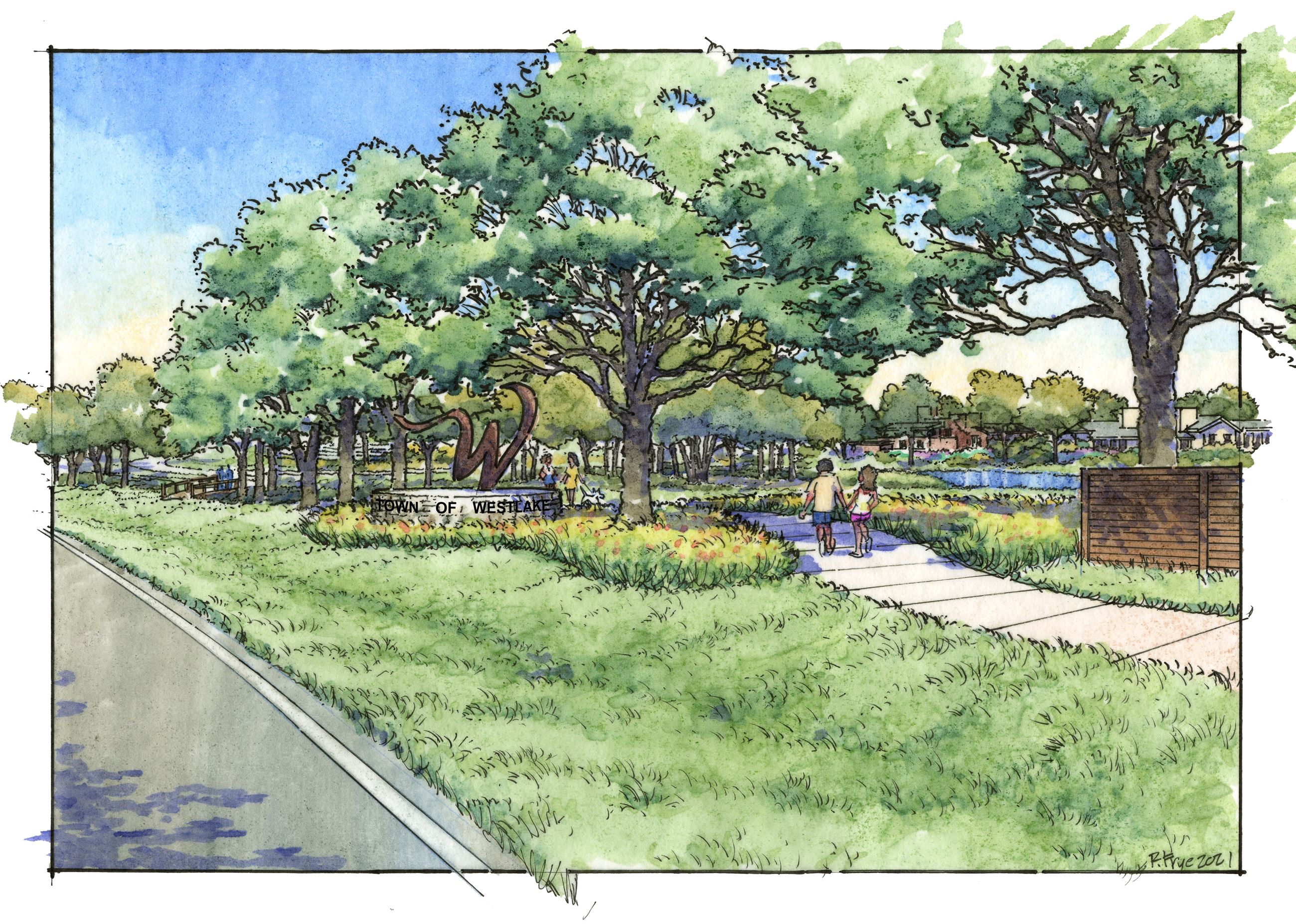 View of Town Entry on Pearson from Keller