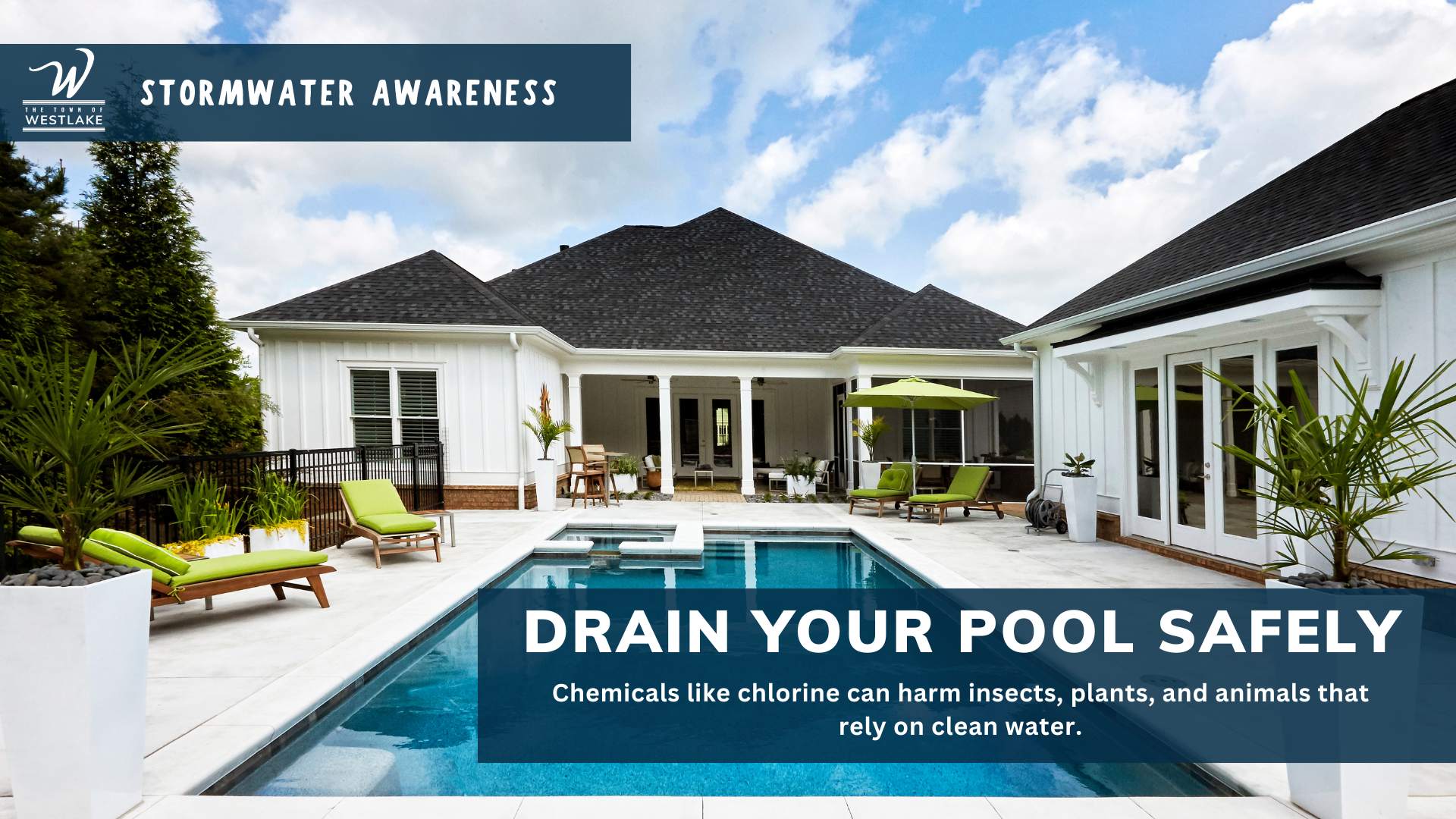don't drain chlorine into storm drains